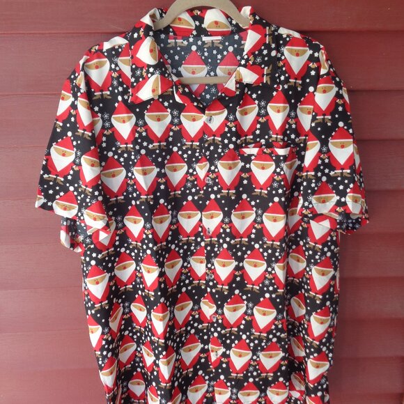 Men's KING KAMEHA Christmas SANTA CLAUS Hawaiian Party SHIRT - XL - Picture 1 of 5
